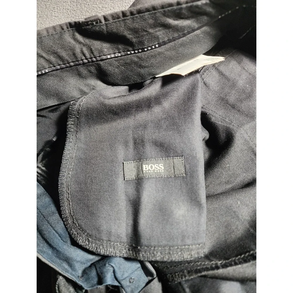 Hugo Boss Pants Mens Size 35R Dark Gray Belt Loops Flat Front Formal USA Made